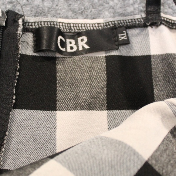 CBR Black and White Plaid Romper Sleeveless Jumpsuit Extra Large XL - Picture 2 of 9